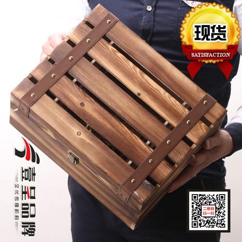 松木轻烧翻盖六只装葡萄酒盒 木制红酒礼盒的自然美学与实用设计